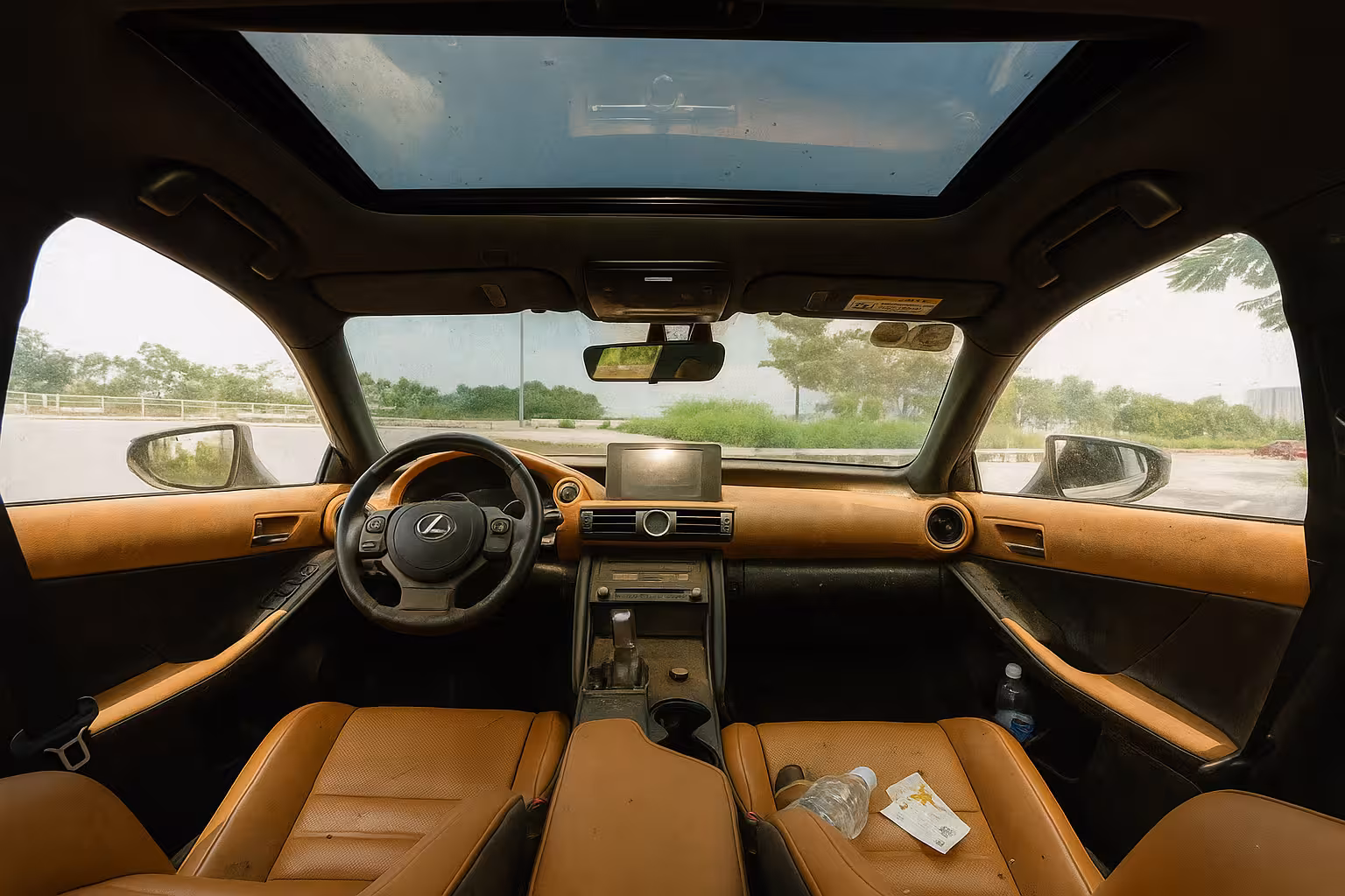 Clean car interior after cleaning